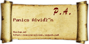 Panics Alvián névjegykártya